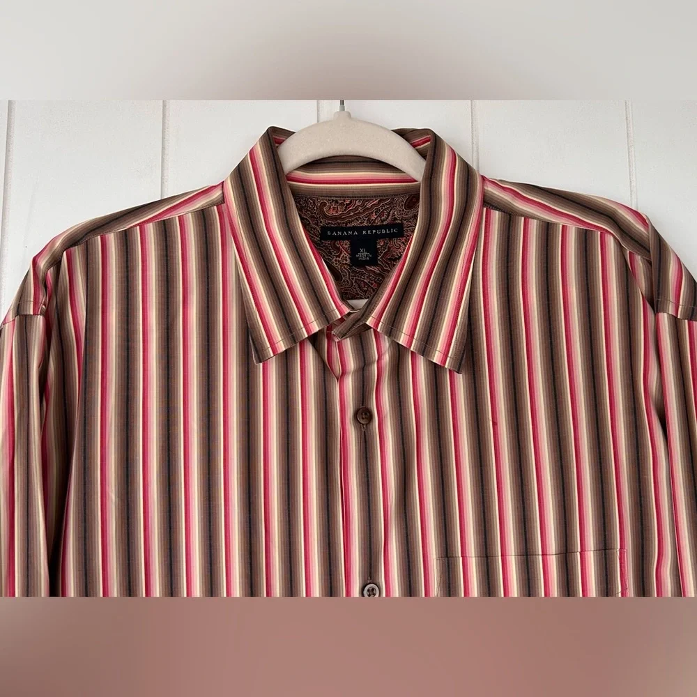 Banana Republic Men’s‎ Casual Button Up Shirt Striped Size XL